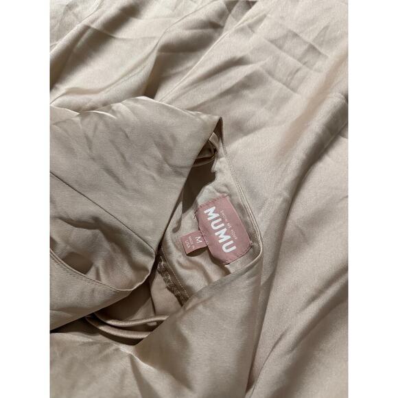 NWOT Show Me Your MuMu Size Medium Tuscany Maxi Slip Dress Champagne Luxe Satin - Picture 5 of 10